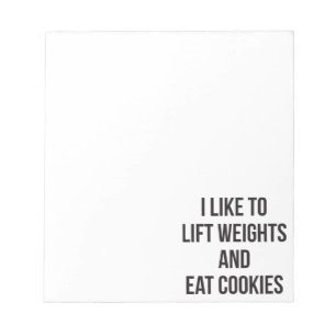 Gewicht heben und Cookies essen - Lustiges Trainin Notizblock