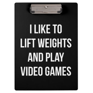 Gewicht heben und Videospiele wiedergeben - Gaming Klemmbrett