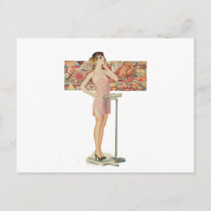 Gewicht in Vintage-Illustration Postkarte