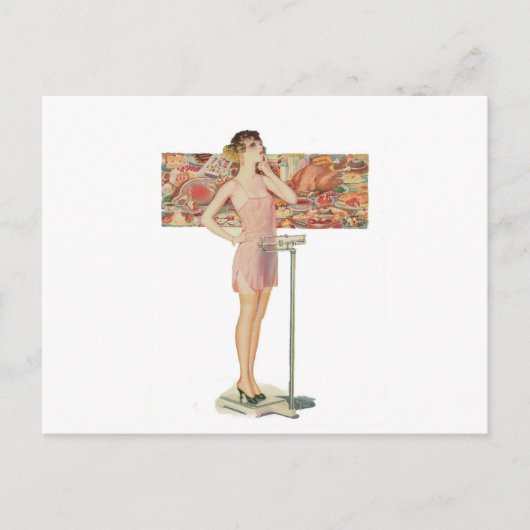 Gewicht in Vintager Darstellung Postkarte (Vorderseite)