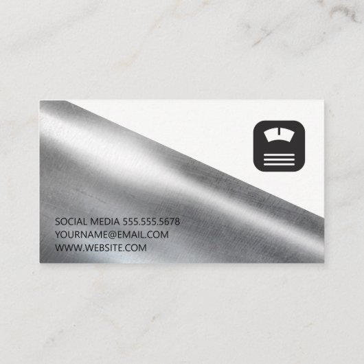 Gewicht | Umfang | Metallisch Visitenkarte (Rückseite)