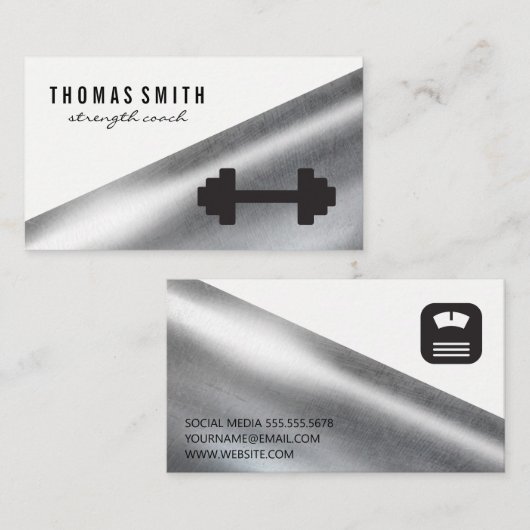 Gewicht | Umfang | Metallisch Visitenkarte (Vorne/Hinten)