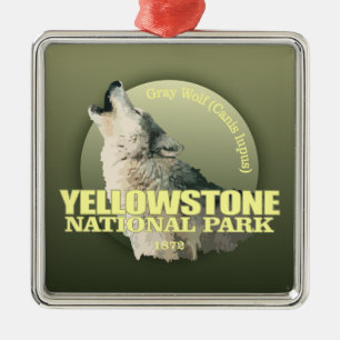 GEWICHT Yellowstone NP (grauer Wolf) Ornament Aus Metall