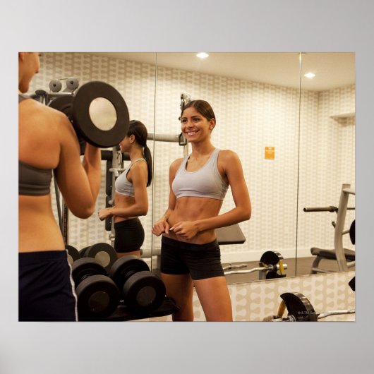 Gewichte im Fitnessraum Poster (Vorne)