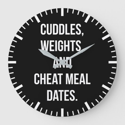 Gewichte, Kuddel, Cheat Meal Dates - Neuartiger Fi Große Wanduhr (Vorderseite)
