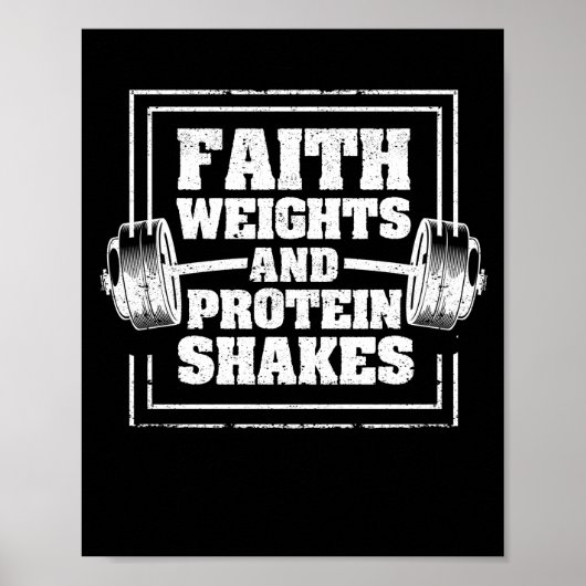 Gewichte und Eiweißschüttelfrost Funny Fitness Poster (Vorne)