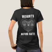 Gewichte vor Daten - Barbell Plate Herz T-Shirt (Rückseite)
