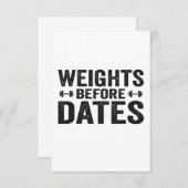 Gewichte vor dem Datum Funny Fitness Workout Gesch Dankeskarte (Vorne/Hinten)
