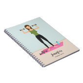 Gewichthebeltrainingsübungen Mädchen personalisier Notizblock (Rechte Seite)