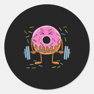 Gewichtheben - Lustiges Fitness-Workout-Gym Donut Runder Aufkleber