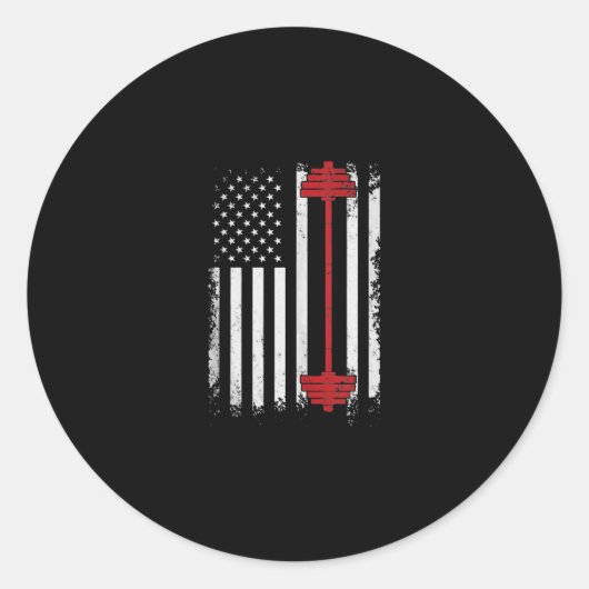 Gewichtheben von Flachgeschenken Workout, Gymnasti Runder Aufkleber (Vorderseite)