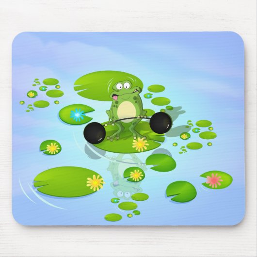Gewichtheber Frosch Mousepad (Vorne)