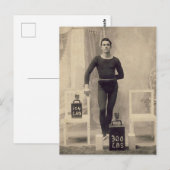 Gewichtheber im Retrolook Postkarte (Vorne/Hinten)