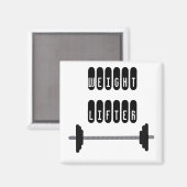 Gewichtheber mit Langhantel Magnet (Vorderseite/Rückseite)