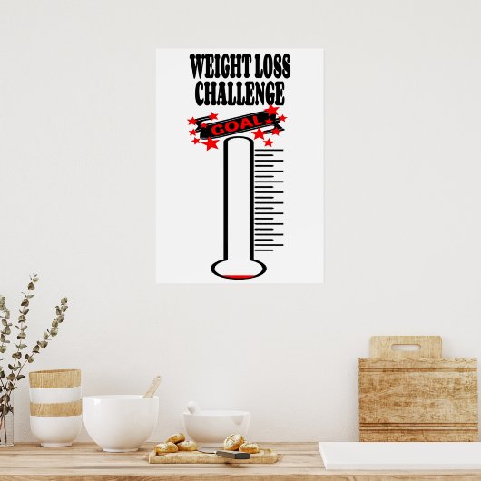 Gewichts-Goal-Thermometer BLANK Poster (Küche)