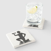 Gewichts-Silhouette-Stein-Untersetzer Lisas Steinuntersetzer (Seitenansicht)