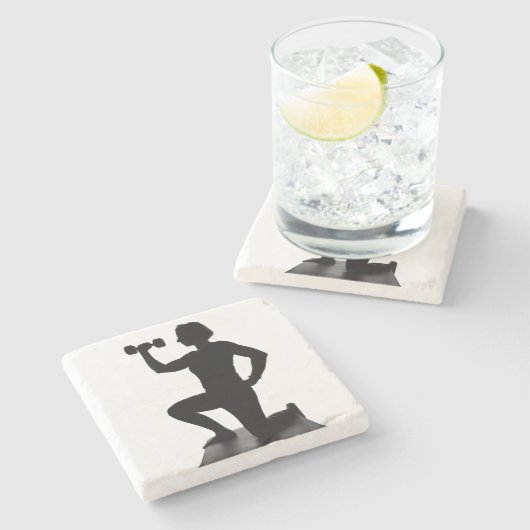 Gewichts-Silhouette-Stein-Untersetzer Lisas Steinuntersetzer (Seitenansicht)