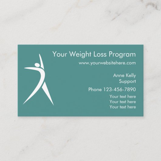 Gewichts-Verlust-Programm Visitenkarte (Vorderseite)