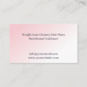 Gewichtsabnahme Berater Schlankheit Visitenkarte (Rückseite)
