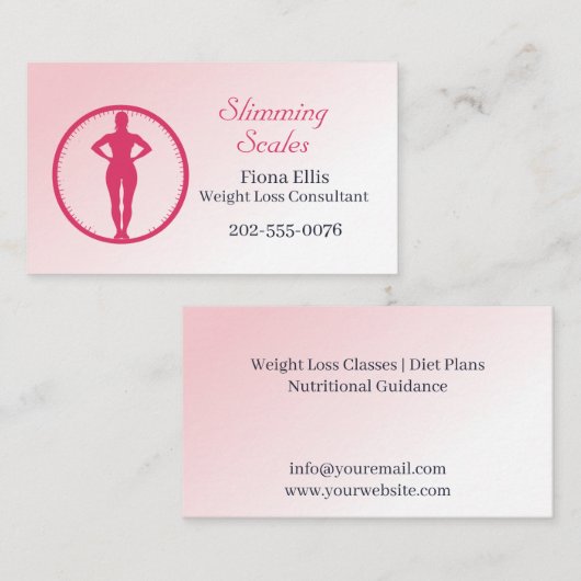 Gewichtsabnahme Berater Schlankheit Visitenkarte (Vorne/Hinten)
