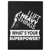 Gewichtsabnahme - Heavy Dings - Super Power Klemmbrett (Rückseite)