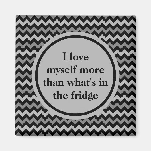 Gewichtsabnahme-positive Bestätigung in schwarz un Magnet (Vorne)