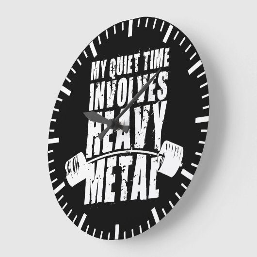 "Gewichtsannahme" Motivation - Schwermetall Große Wanduhr (Winkel)