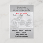 Gewichtsausbildung - Business-/Zeitplan-Karte Visitenkarte (Rückseite)