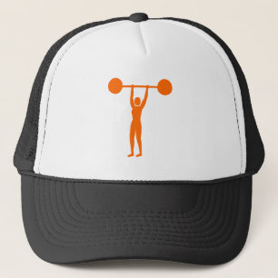Gewichtsheben 02 - Orange Truckerkappe