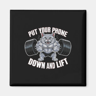 Gewichtsheben Cat Gym Fitness Workout Bodybuilding Magnet