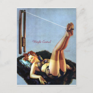Gewichtskontroll-Pin Up Postkarte