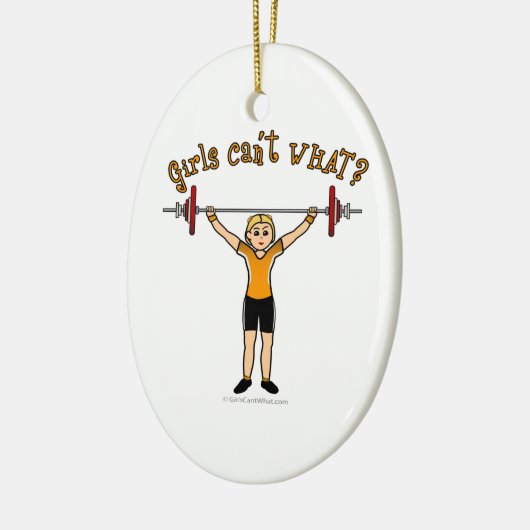 Gewichtslifter (Blondine) Keramikornament (Links)
