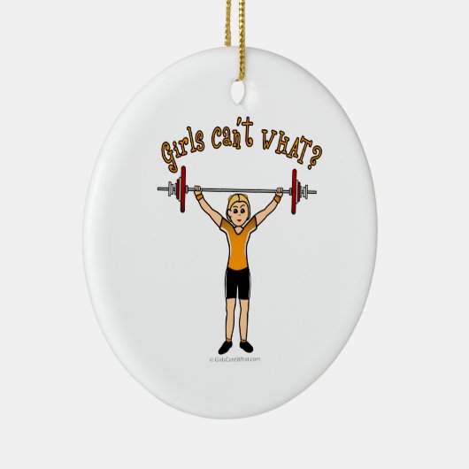 Gewichtslifter (Blondine) Keramikornament (Rechts)