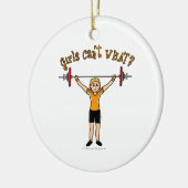 Gewichtslifter (Blondine) Keramikornament (Links)