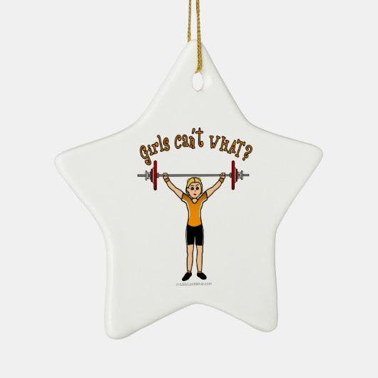 Gewichtslifter (Blondine) Keramikornament (Rechts)