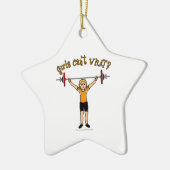 Gewichtslifter (Blondine) Keramikornament (Links)