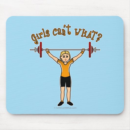 Gewichtslifter (Blondine) Mousepad (Vorne)