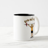 Gewichtslifter (Blondine) Zweifarbige Tasse (VorderseiteRechts)