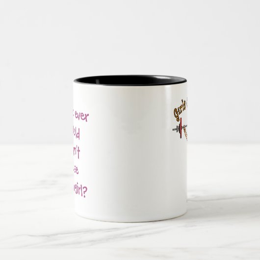 Gewichtslifter (Blondine) Zweifarbige Tasse (Mittel)