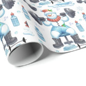 Gewichtslifting-Snowman Bleibe Fit Geschenkpapier (Rolleneckpunkt)
