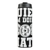 Gewichtsplatte ruhig, ich mache Mathe Thermosbecher (Vorderseite)