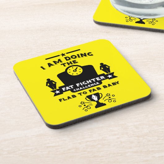 Gewichtsverlust - Begrüßung Getränkeuntersetzer (Linke Seite)