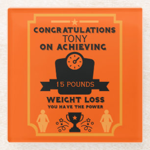 Gewichtsverlust - Begrüßung Glasuntersetzer