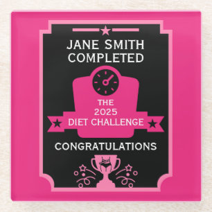 Gewichtsverlust - Begrüßung Glasuntersetzer