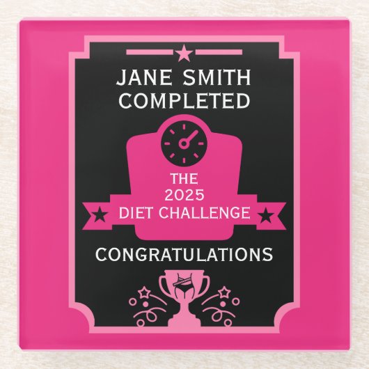 Gewichtsverlust - Begrüßung Glasuntersetzer (Vorderseite)