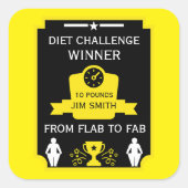 Gewichtsverlust - Begrüßung Quadratischer Aufkleber (Vorderseite)