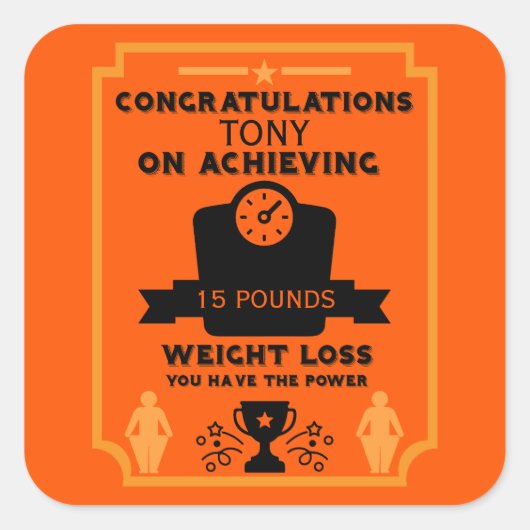 Gewichtsverlust - Begrüßung Quadratischer Aufkleber (Vorderseite)