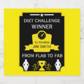 Gewichtsverlust - Begrüßung Schaumweinetikett (Einzelnes Label)