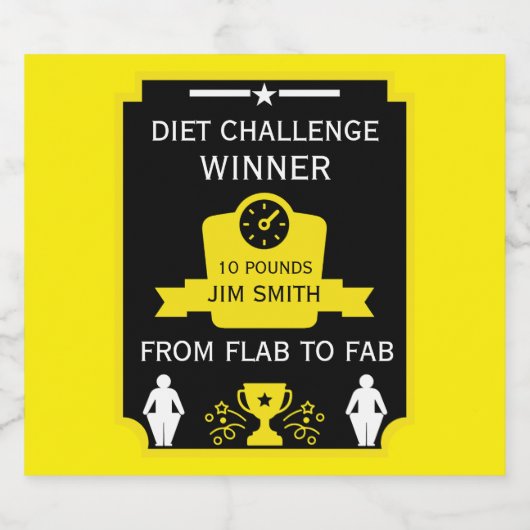 Gewichtsverlust - Begrüßung Schaumweinetikett (Einzelnes Label)