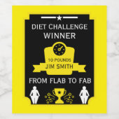 Gewichtsverlust - Begrüßung Weinetikett (Einzelnes Label)